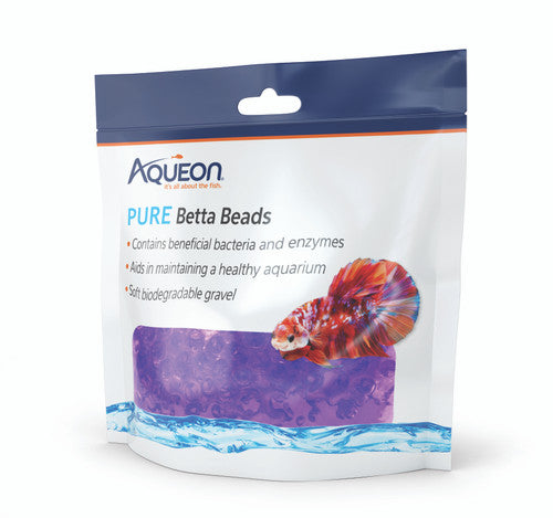 Aqueon Betta Beads Purple One Pouch - Aquarium