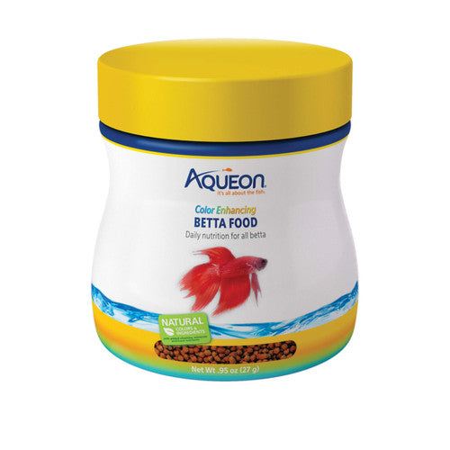 Aqueon Betta Food Color Enhancing Floating Pellet.95 Ounces - Aquarium