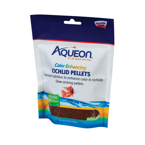 Aqueon Cichlid Food Color Enhancing 4.5 Ounces - Aquarium