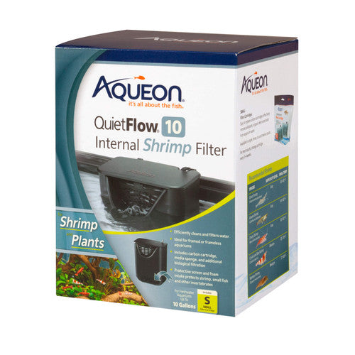 Aqueon QuietFlow Internal Shrimp Filter 10 Gallons - Aquarium
