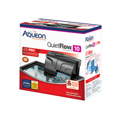 Aqueon QuietFlow LED PRO Aquarium Power Filter, Size 10