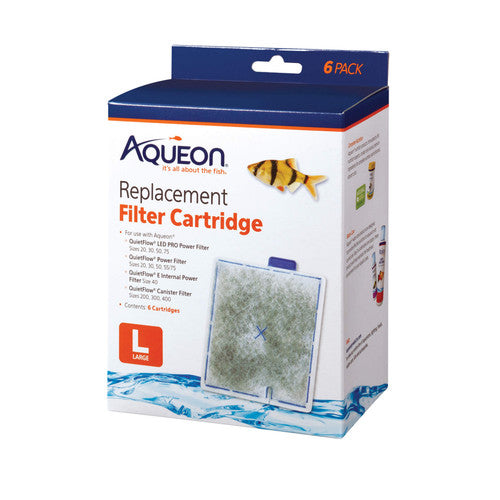 Aqueon Replacement Filter Cartridges Large - 6 pack Aquarium