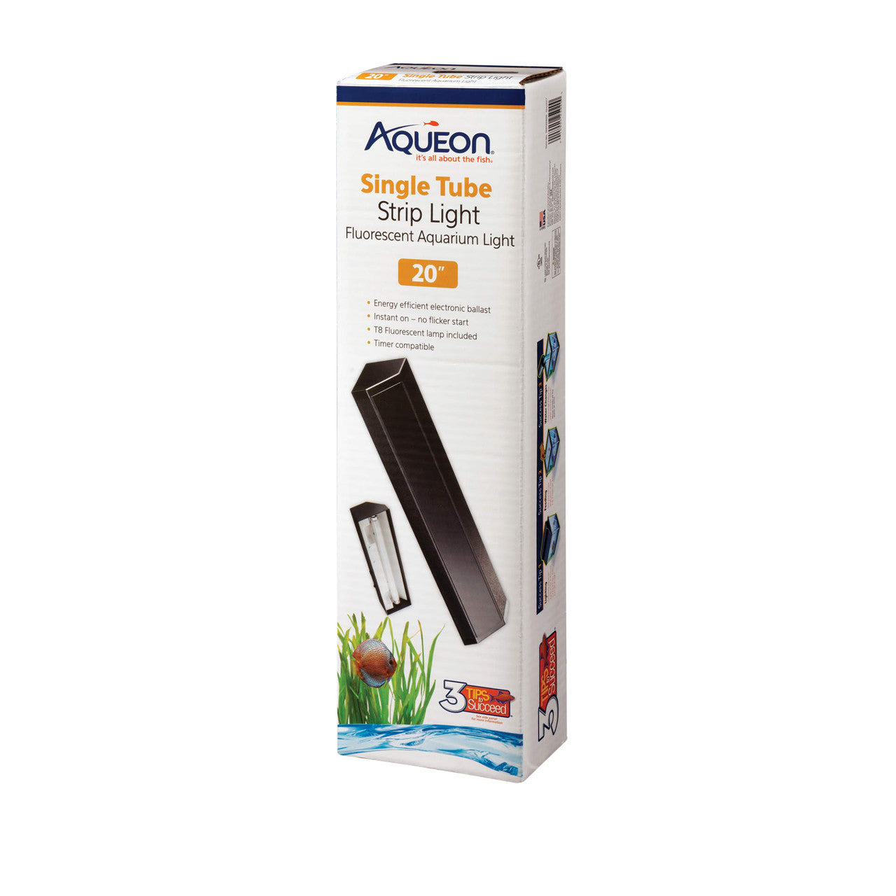 Aqueon T8 Fluorescent Strip Lights Black 20 Inches