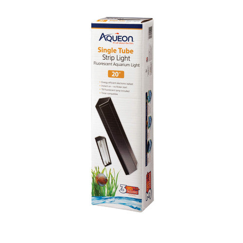 Aqueon T8 Fluorescent Strip Lights Black 20 Inches - Aquarium