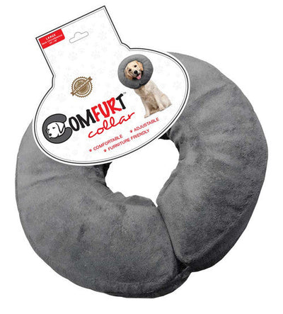 Arlee Poly Filled Adjustable E - Collar Charcoal LG - Dog