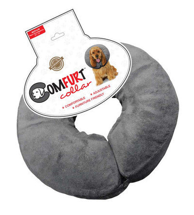 Arlee Poly Filled Adjustable E - Collar Charcoal MD - Dog