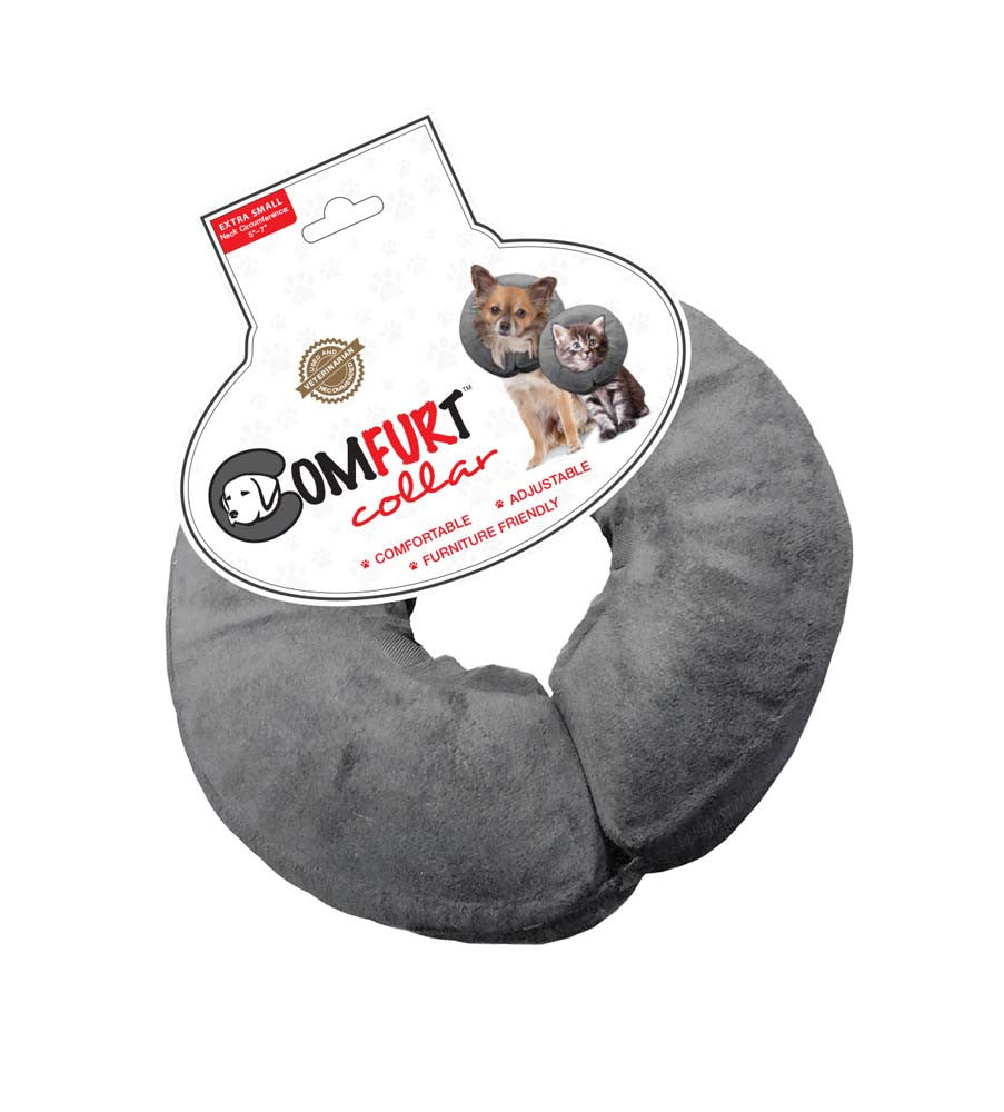 Arlee Poly Filled Adjustable E-Collar Charcoal XXS