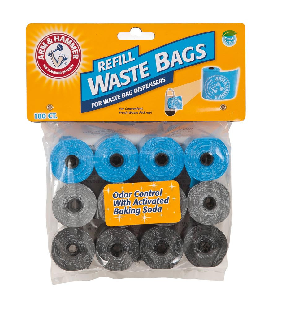 Arm & Hammer Disposable Waste Bags Refills Assorted 180 Count