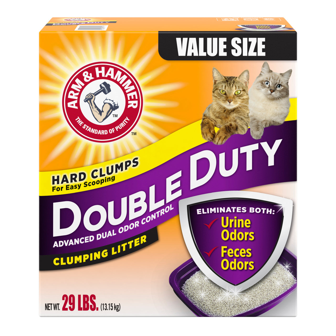 Arm & Hammer Double Duty Dual Odor Control Clumping Cat Litter 29lb