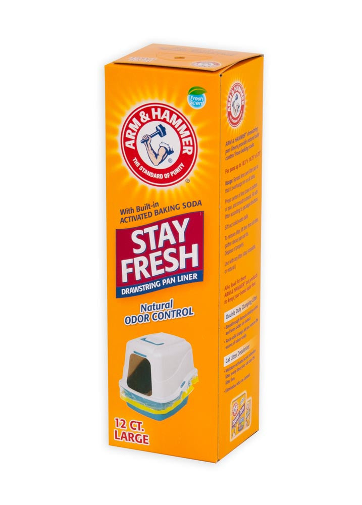 Arm & Hammer Drawstring Liner for Cat Litter Pan Clear 12ct LG