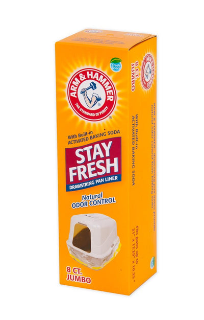 Arm & Hammer Drawstring Liner for Cat Litter Pan Clear 8ct Jumbo