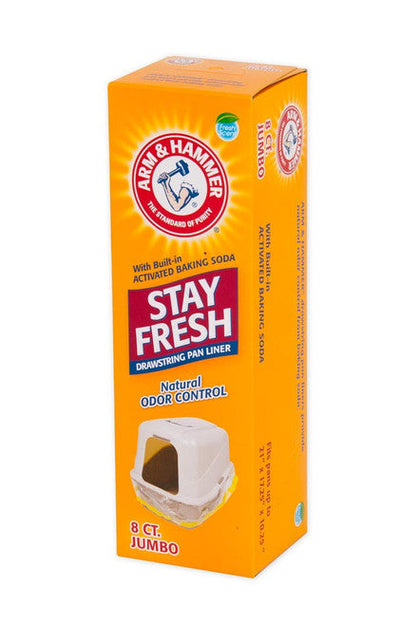 Arm & Hammer Drawstring Liner for Cat Litter Pan Clear 8ct Jumbo