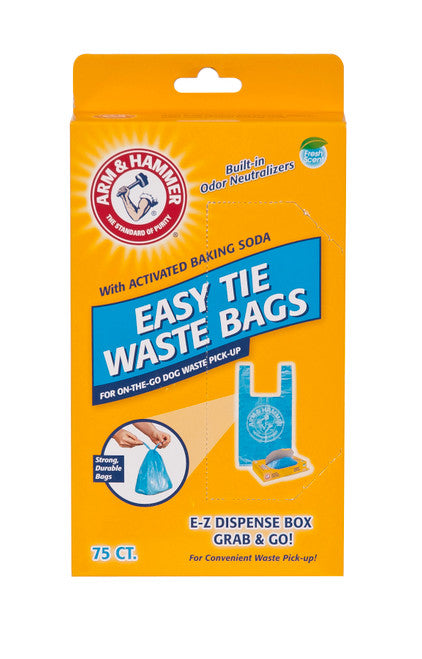 Arm & Hammer Easy - Tie Waste Bags Blue 75 Count - Dog