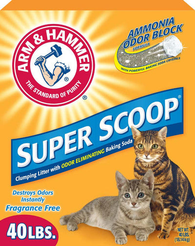 Arm & Hammer Super Scoop Clumping Unscented Cat Litter 40 lb