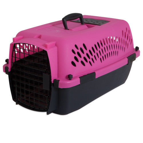 Aspen Fashion Pet Porter Dog Kennel Hard - Sided Dark Pink Black 23