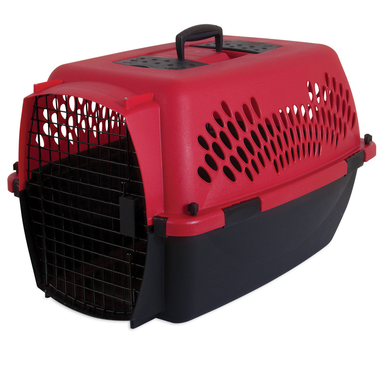 Aspen Fashion Pet Porter Dog Kennel Hard-Sided Deep Red, Black 26 in