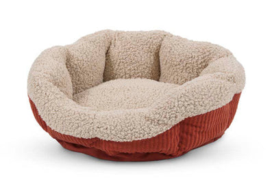 Aspen Self - Warming Oval Lounger Barn Red Cream 19 in - Cat