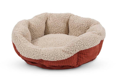 Aspen Self-Warming Oval Lounger Barn Red, Cream 19 in