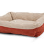 Aspen Self Warming Rectangular Dog Lounger Bed Barn Red/Cream 30in X 24in MD