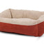 Aspen Self Warming Rectangular Dog Lounger Bed Barn Red/Cream 35in X 27in LG