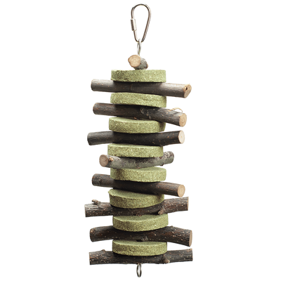 A & E Cages Nibbles Natural Circle Hay Small Animal Chew Stackers 644472014303