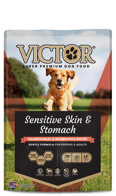 Victor Super Premium Dog Food Sensitive Skin & Stomach Salmon & Brown Rice 15 lb 899944446407