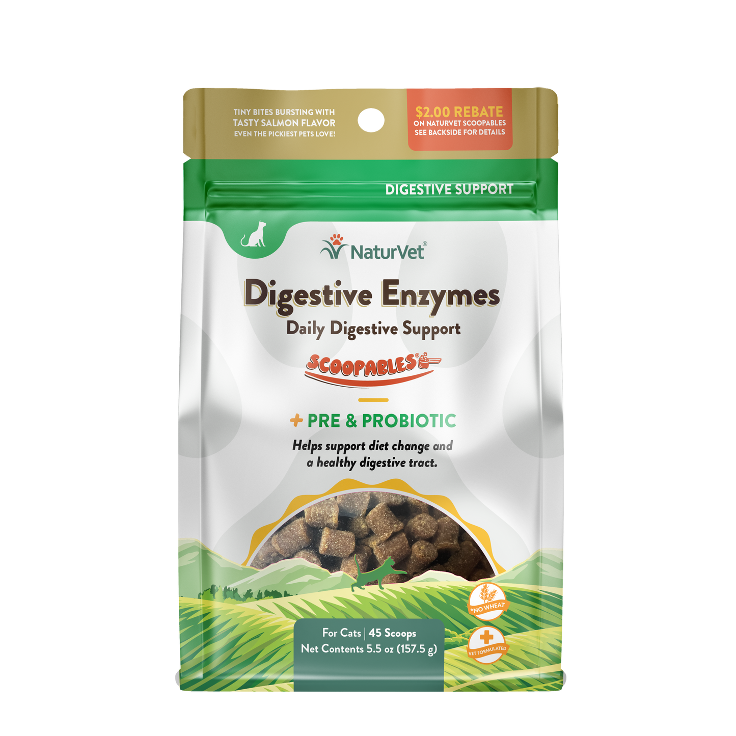 NaturVet Scoopables Digestive Enzymes for Cats 5.5 oz 797801605373