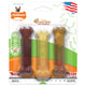 Nylabone FlexiChew Moderate Dog Toys Triple Pack Bacon, Peanut Butter, & Beef X-Small/Petite - Up To 15 Lbs. (3 ct) 018214841074