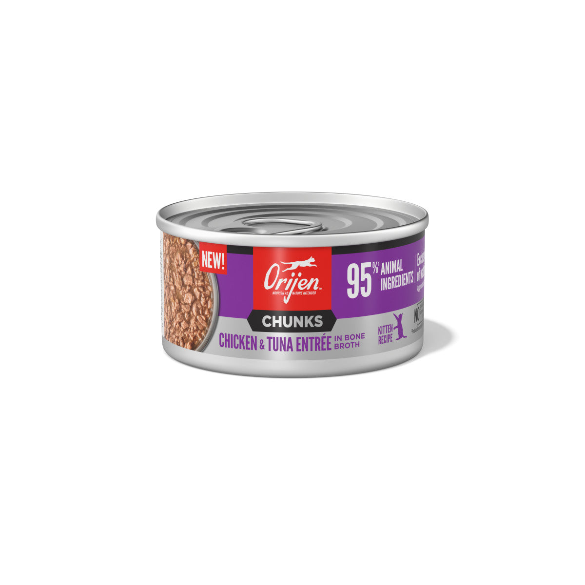 Orijen Chunks & Shreds Canned Kitten Food Chicken & Tuna Entrée 24ea/3 oz 064992724597