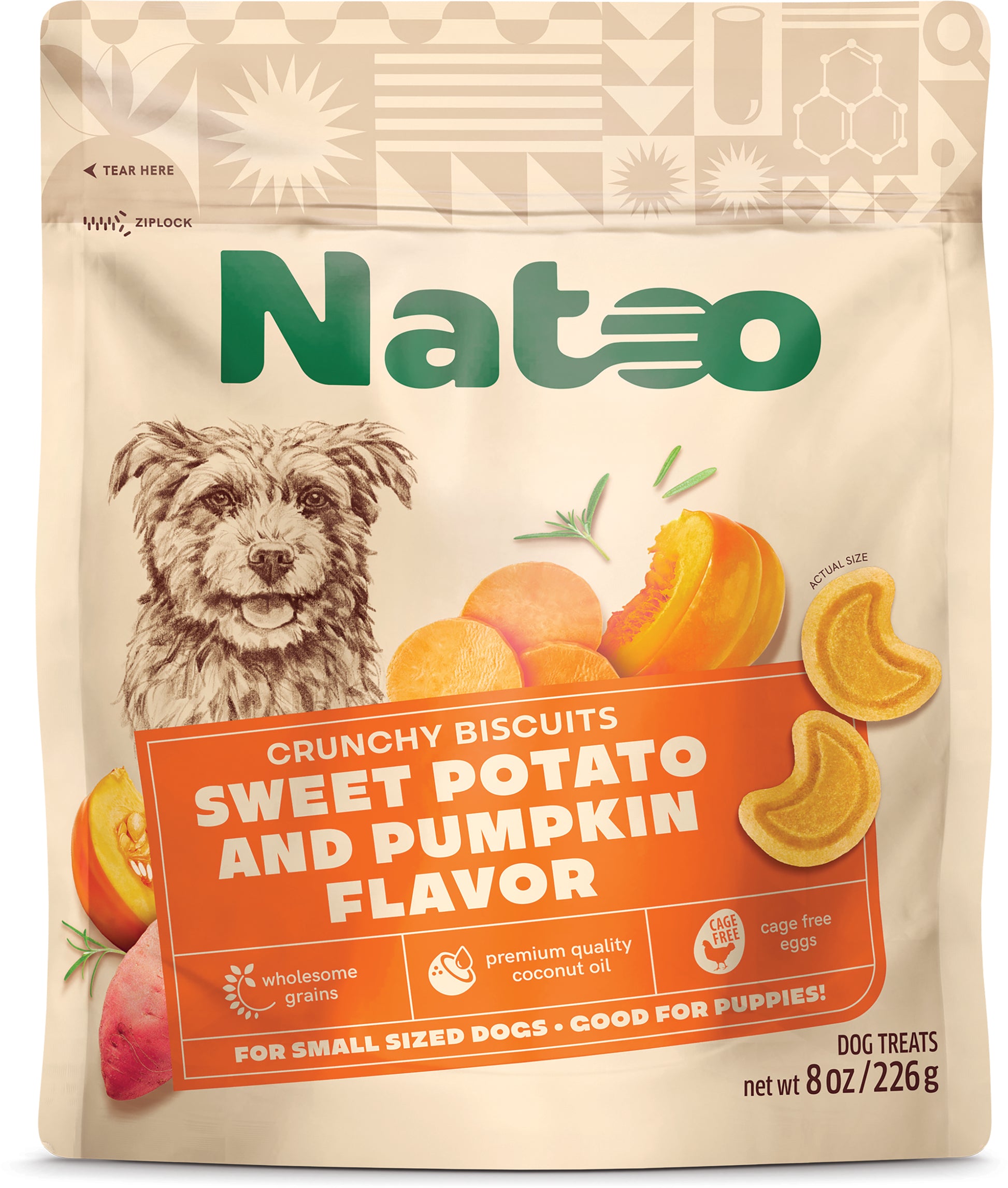 Natoo Crunchy Dog Biscuits Sweet Potato & Pumpkin 8 oz 850039634031