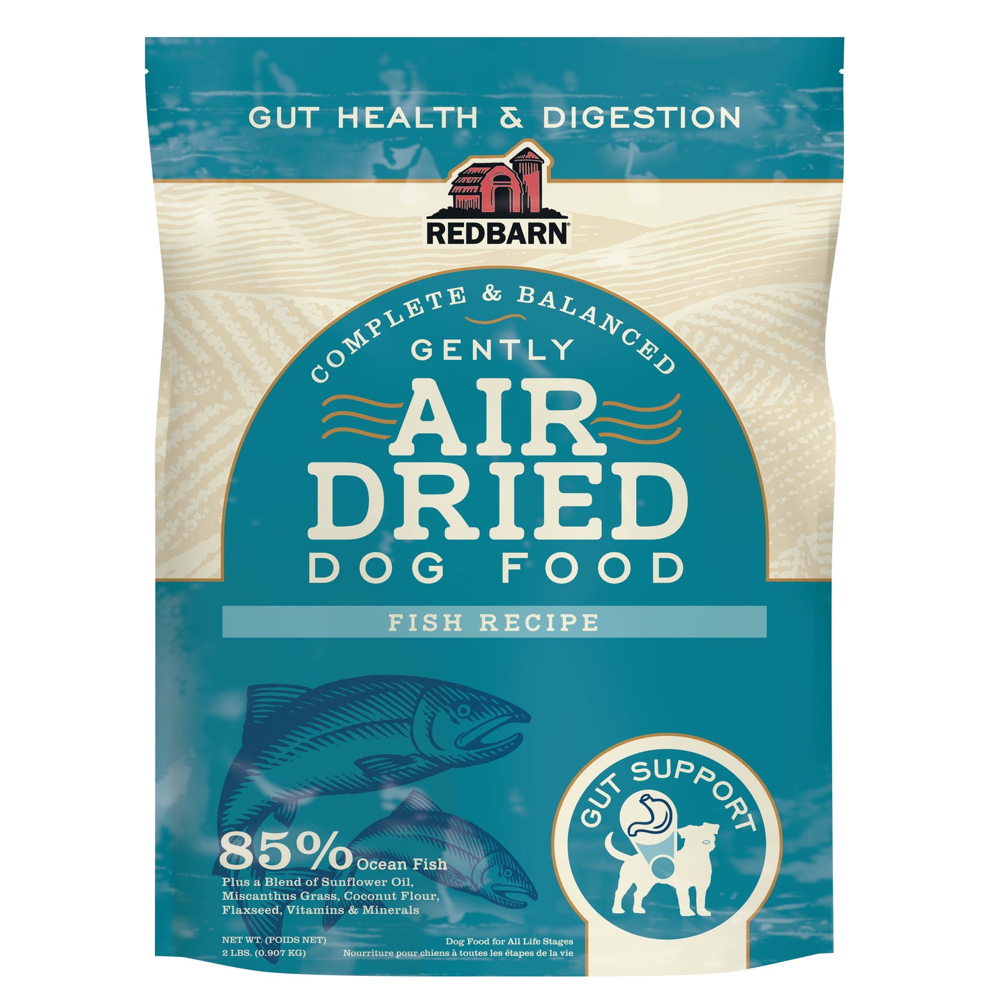 Redbarn Pet Products Air Dried Gut Support Dry Dog Food Fish 2 lb 785184120392