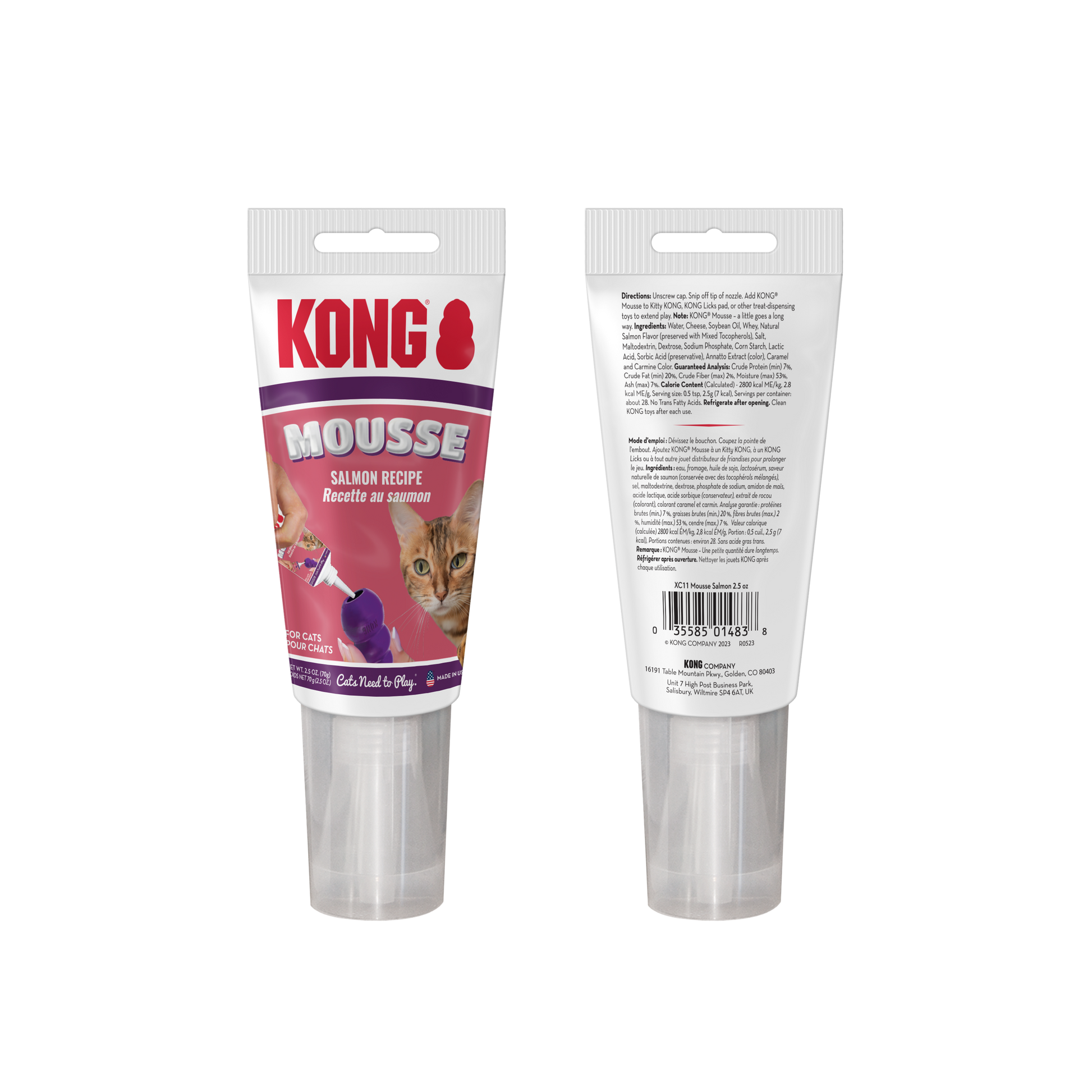 KONG Mousse Cat Treat Paste Salmon 2.5 oz 035585014838