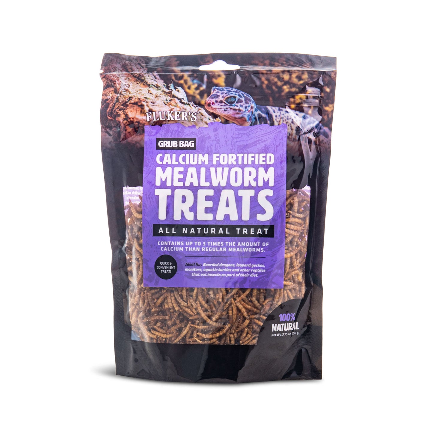 Fluker's Grub Bag Mealworm Calcium Fortified Treats 3.75 oz 091197720369