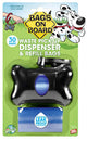 Bags on Board Bone Waste Pick - up Bag Dispenser with Dookie Dock Black 2 rolls of 15 pet 9 in x 14 - Dog