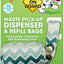 Bags on Board Fashion Waste Pick-up Bag Dispenser Green 14 Bags 9 in x 14 in