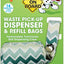 Bags on Board Fashion Waste Pick - up Bag Dispenser Green 14 9 in x - Dog