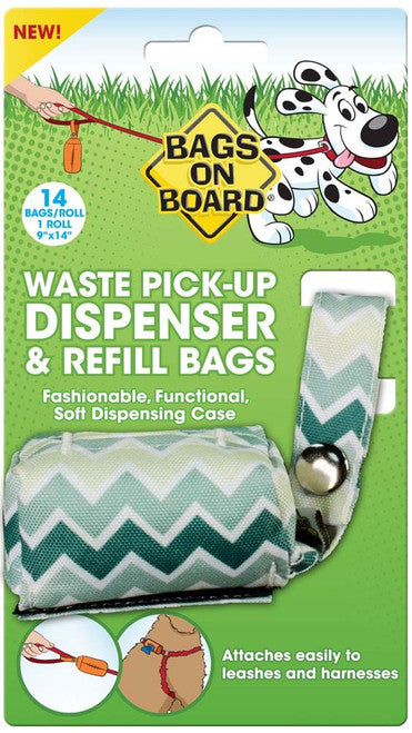 Bags on Board Fashion Waste Pick - up Bag Dispenser Green 14 9 in x - Dog