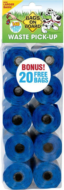 Bags on Board Waste Pick - up Refill Blue 140 Count - Dog
