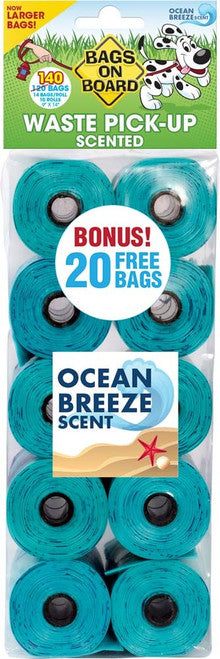 Bags on Board Waste Pick - up Scented Refill Blue 140 Count - Dog