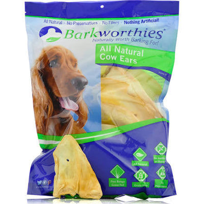 Barkworthies Dog Cow Ears 10 Pack {L - x} C=