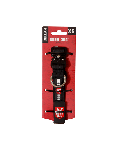 Boss Dog Tactical Adjustable Dog Collar Black X-Small, 11-14 in 860011480419