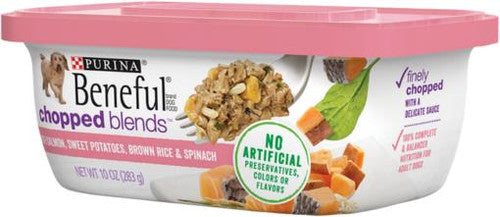 Beneful Chopped Blends With Salmon Brown Rice Sweet Potatoes & Spinach 8/10Z {L - 1} 178095 - Dog