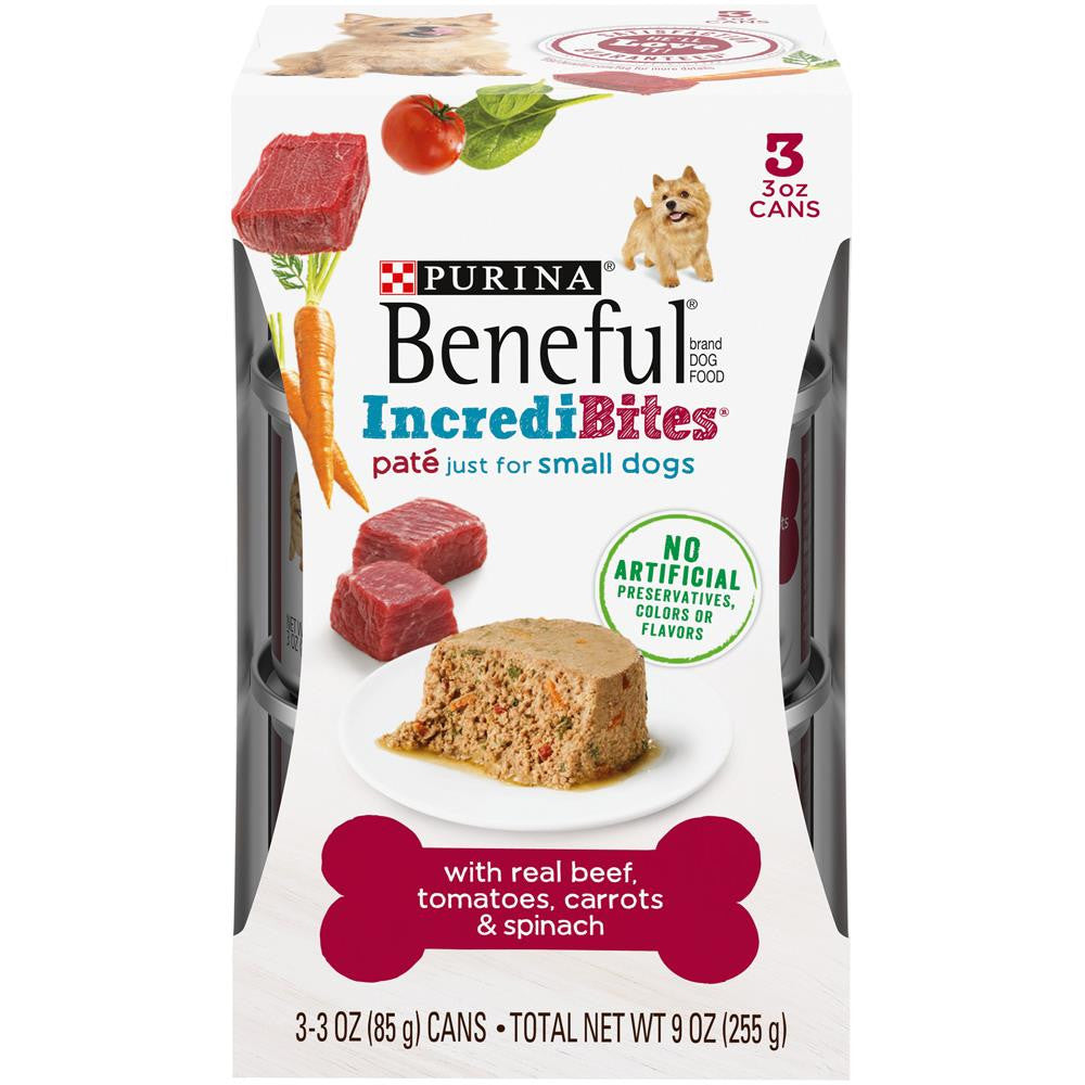 Beneful IncrediBites Pate Beef Tomato Carrot & Spinach Small Dog 8 / 9 oz 017800189712