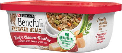 Beneful Prepared Meals Beef & Chicken Medley 8/10 oz. Pack {L + 1} 178347 - Dog