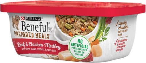 Beneful Prepared Meals Beef & Chicken Medley 8/10 oz. Pack {L+1} 178347 017800128599