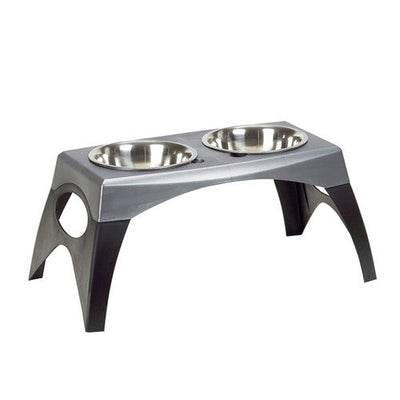 Bergan Stormcloud Elevated Feeder 2 Dog Bowl Black/Grey MD