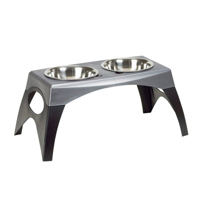 Bergan Stormcloud Elevated Feeder 2 Dog Bowl Black/Grey XL