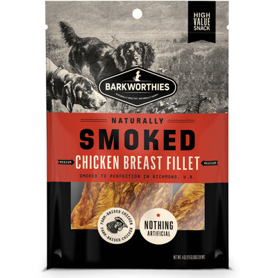 Barkworthies Smoked Chicken Breast Fillet Dog Treat Medium, 4 oz 840139130717