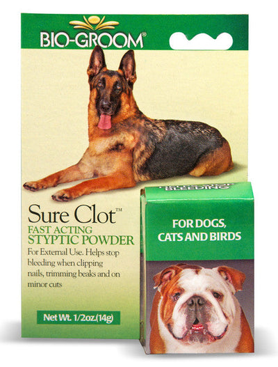 Bio Groom Sure Clot Fast Acting Styptic Powder 0.5 oz - Dog