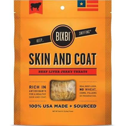 Bixbi Dog Skin & Coat Beef Liver Jerky 5oz {L+x} 091037018021